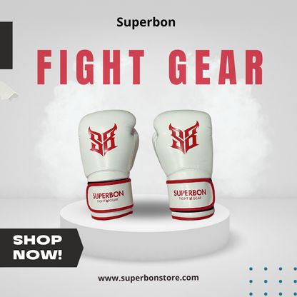 Boxing Gloves Superbon Fight Gear White - Red