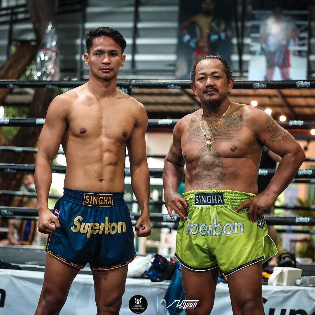 Superbon Muay Thai Shorts Blue Navy Gold