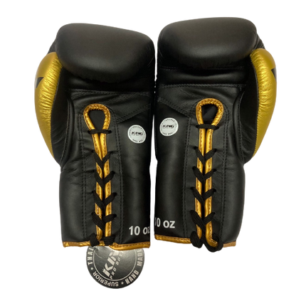 King Pro Boxing Gloves BG Lace Up Black