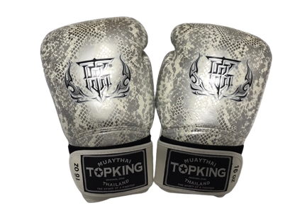 Top King Boxing Gloves "Super Snake" TKBGSS-02 White Silver No Air N