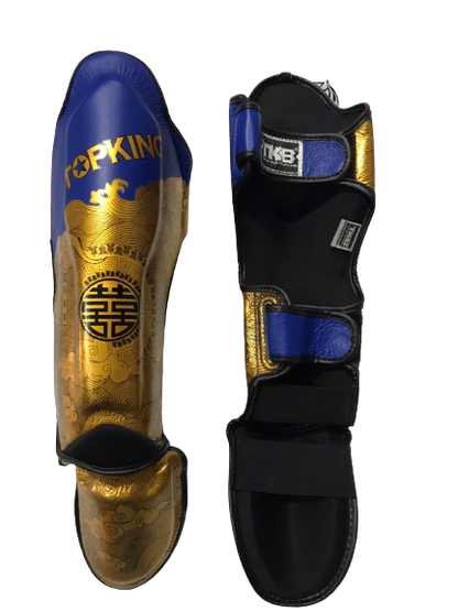 Top King Shinguards TKSGCT-CN01 Fook & Double Happiness Blue Gold