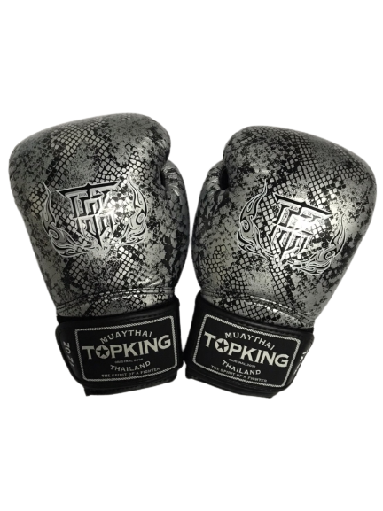 Top King Boxing Gloves "Super Snake" Air TKBGSS-02 Black Silver N