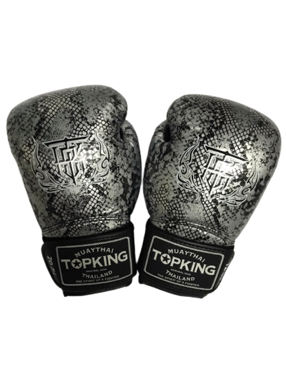 Top King Boxing Gloves "Super Snake" Air TKBGSS-02 Black Silver N