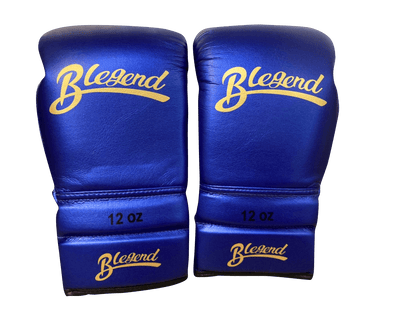 Боксерские перчатки Blegend BGLLP на шнуровке блестящие синие
