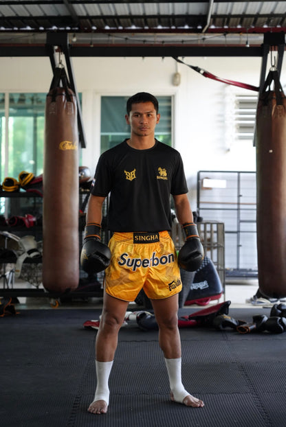 Superbon Muay Thai Shorts MTS23 Yellow Black