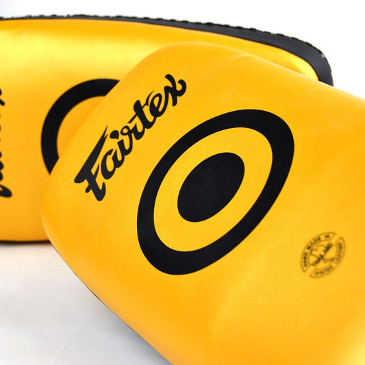 Fairtex Kicking Pads KPLC6 gold/black Small Thai Pads