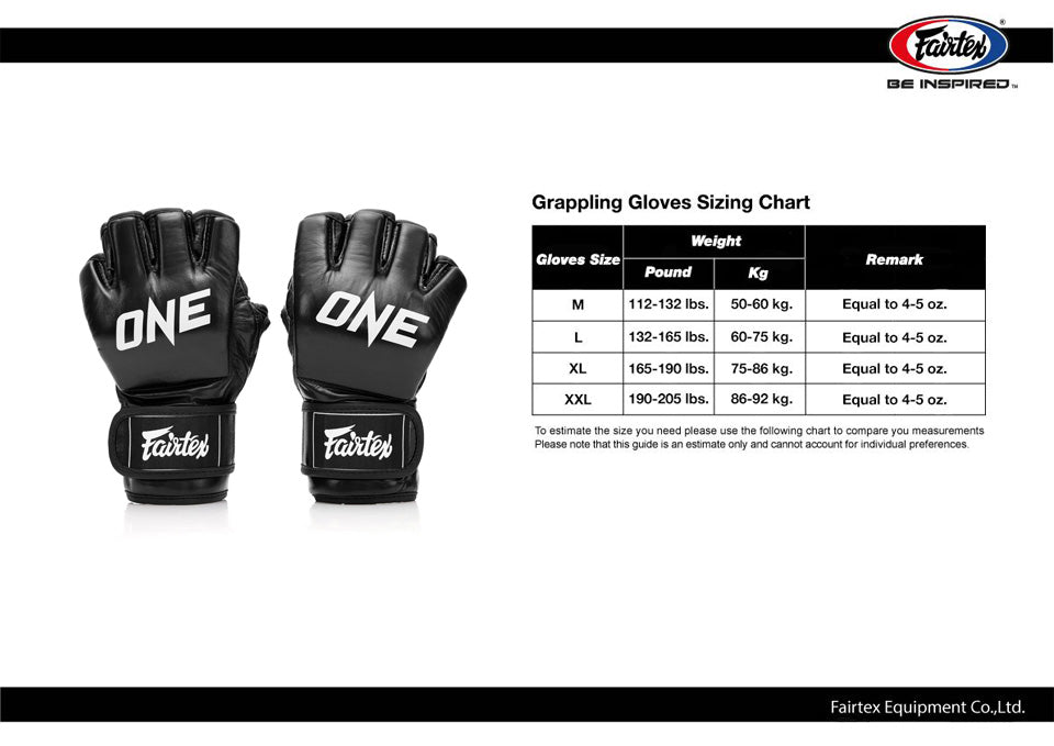 Fairtex X ONE Championship FGV12 Черные перчатки для ММА