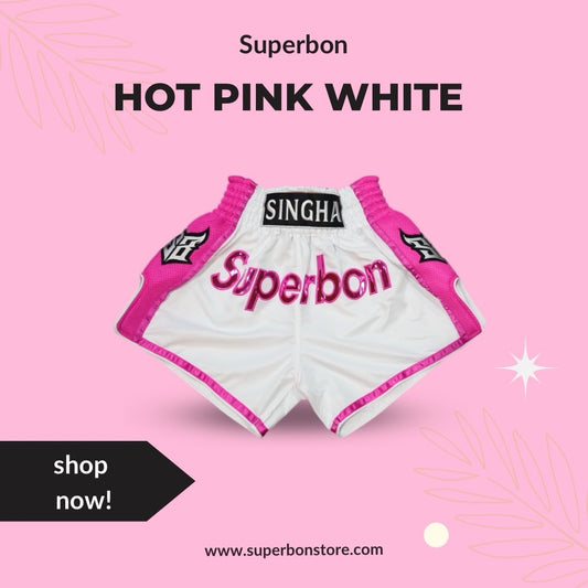 Superbon Muay Thai Shorts HOT Pink White