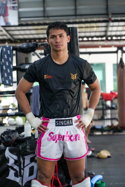 Superbon Muay Thai Shorts HOT Pink White