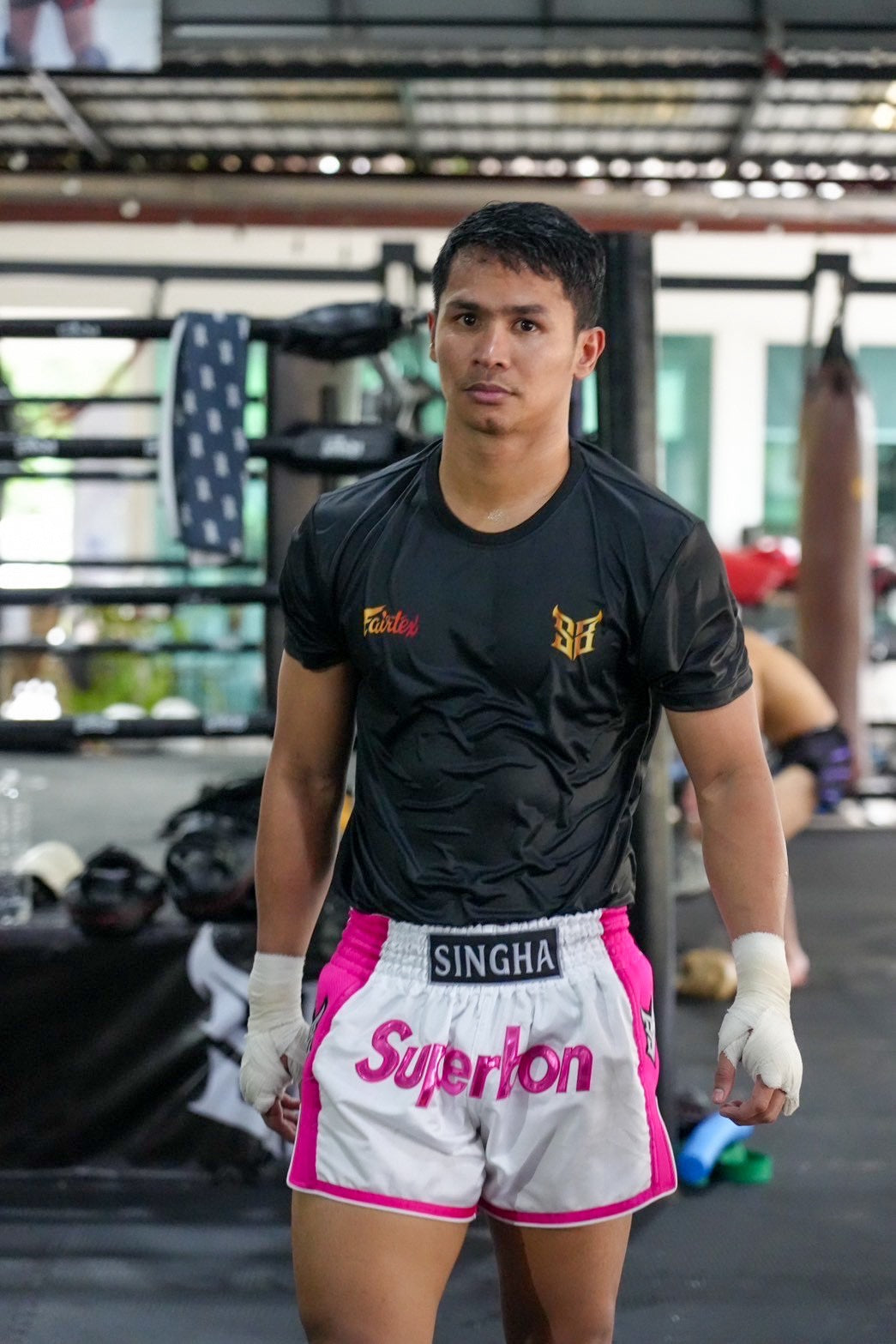 Superbon Muay Thai Shorts HOT Pink White