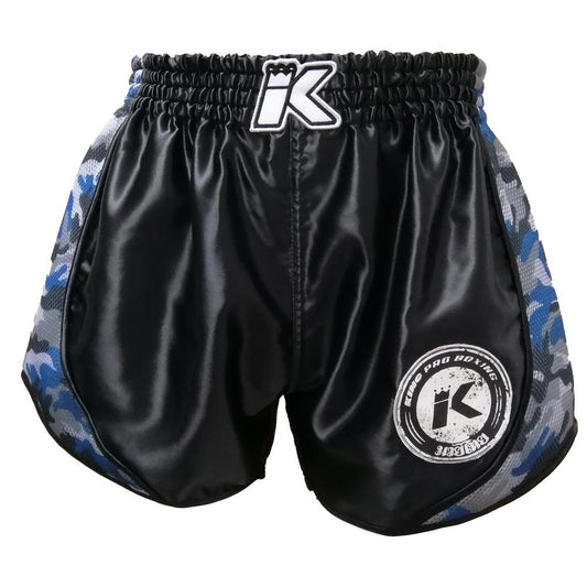 King Pro Shorts Trunks Retro Mesh 2  Black Camo Blue