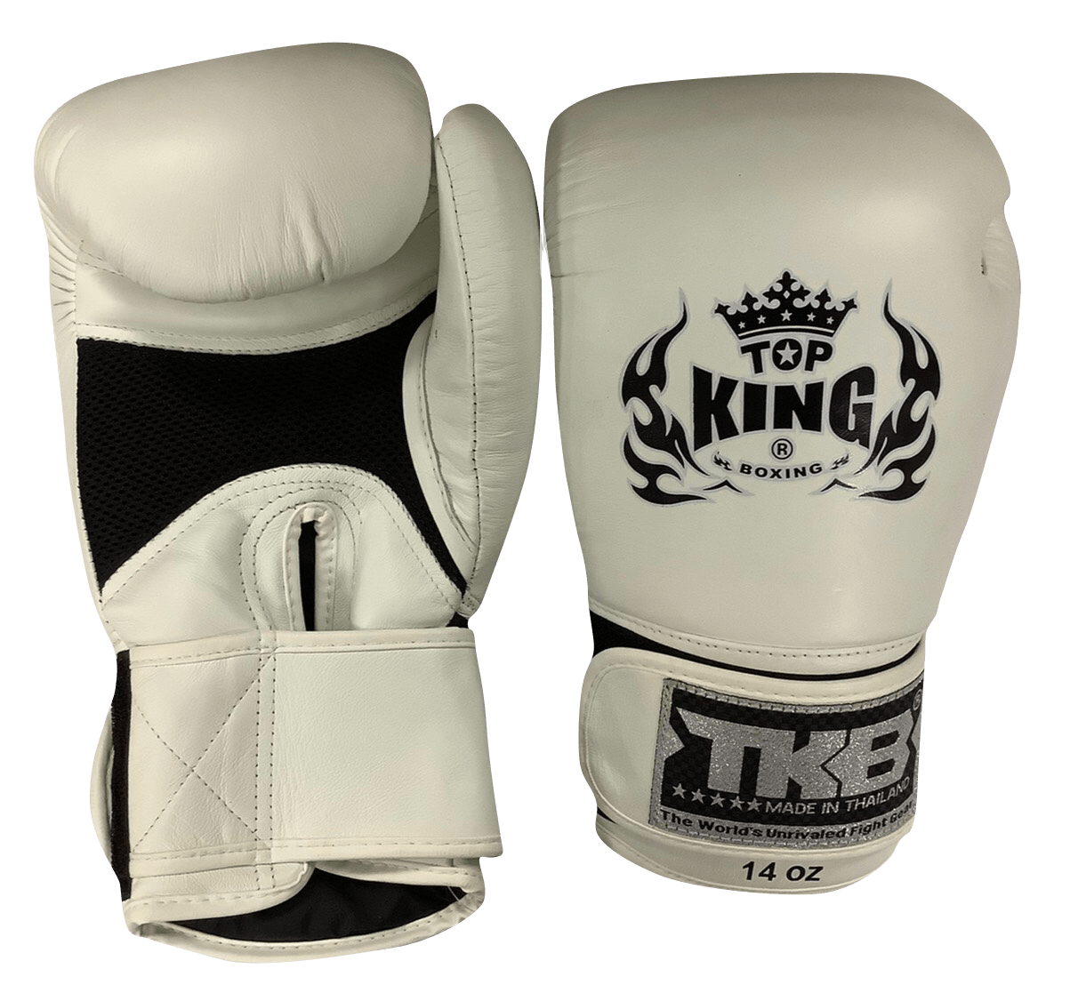 Top King Boxing Gloves Air Velcro TKBGAV White