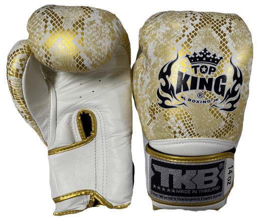 Top King Boxing Gloves "Super Snake"  TKBGSS-02 White(Gold) No Air