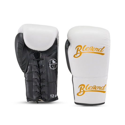Боксерские перчатки Blegend BGLLP на шнуровке Белый Черный