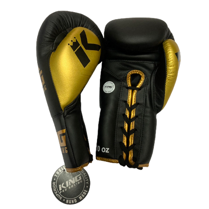 Боксерские перчатки King Pro BG на шнуровке, черные