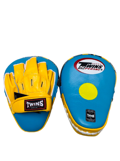 Twins Special Boxing Pads, Focus Mitts PML 10 Light Blue Yellow