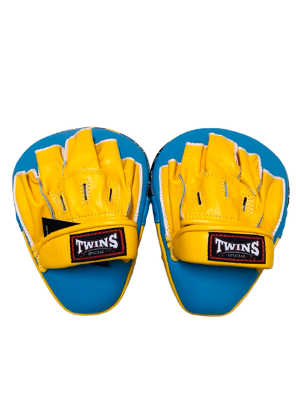 Twins Special Boxing Pads, Focus Mitts PML 10 Light Blue Yellow