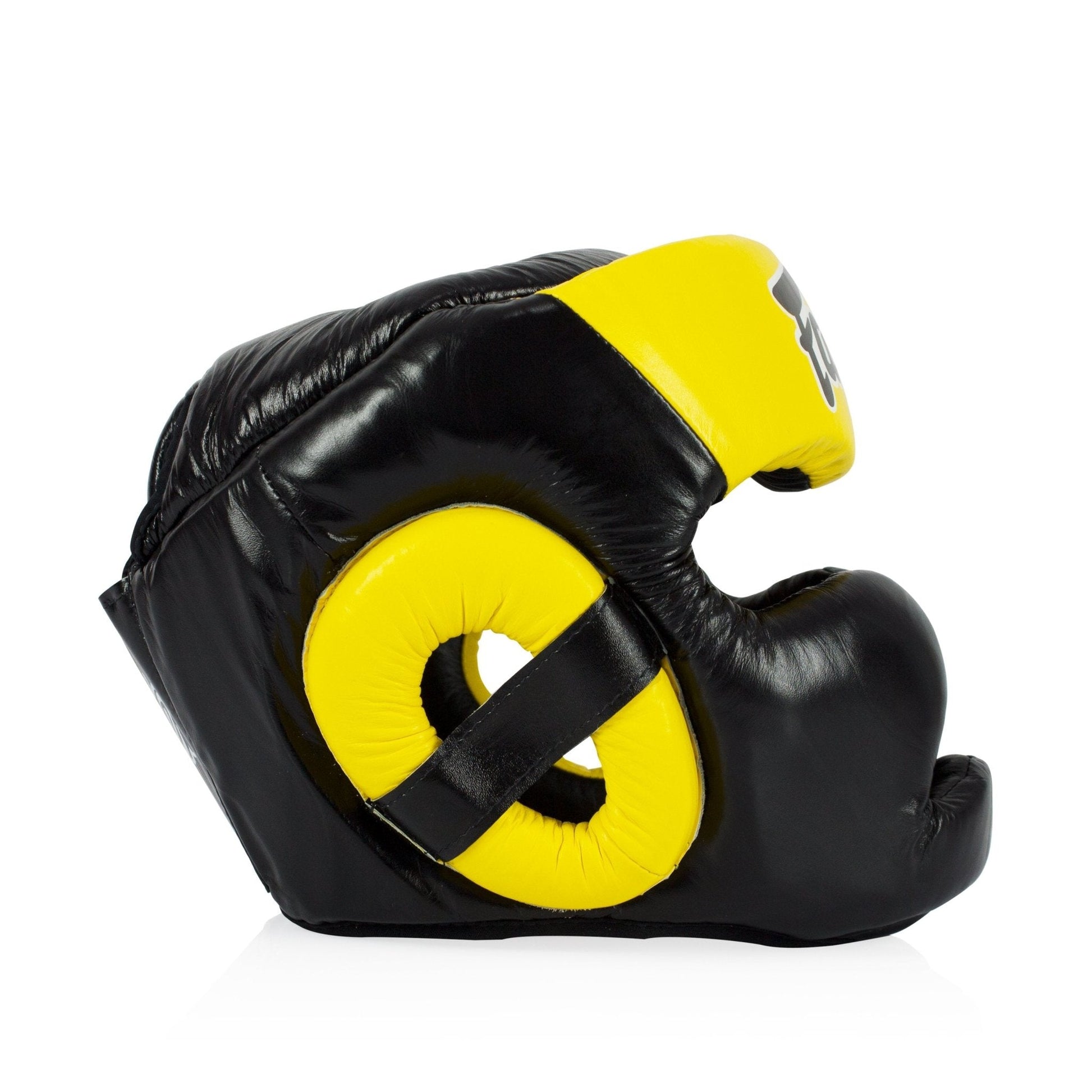 Fairtex Diagonal Vision Sparring Headguard Full Head Cover HG13 Yellow/black - SUPER EXPORT SHOP