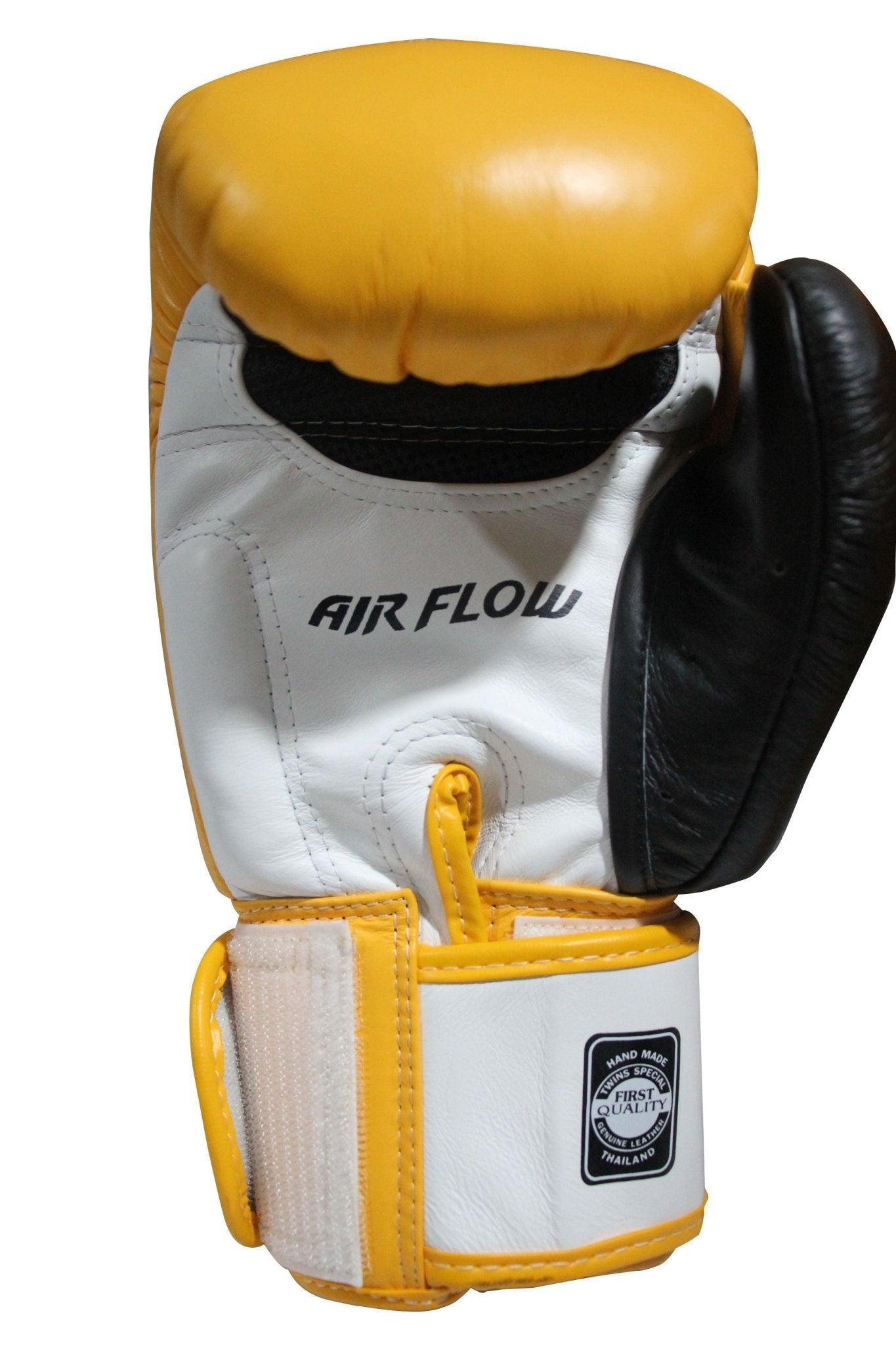 Twins Special Boxing Gloves BGVLA-3T Wh/Ye/Bk/Bk Yellow Front - SUPER EXPORT SHOP