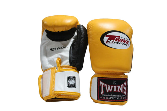 Twins Special Boxing Gloves BGVLA-3T Wh/Ye/Bk/Bk Yellow Front